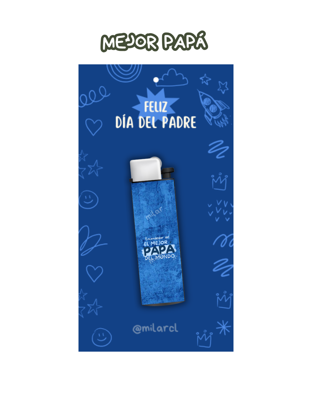 Día del padre Encendedor + tarjeta