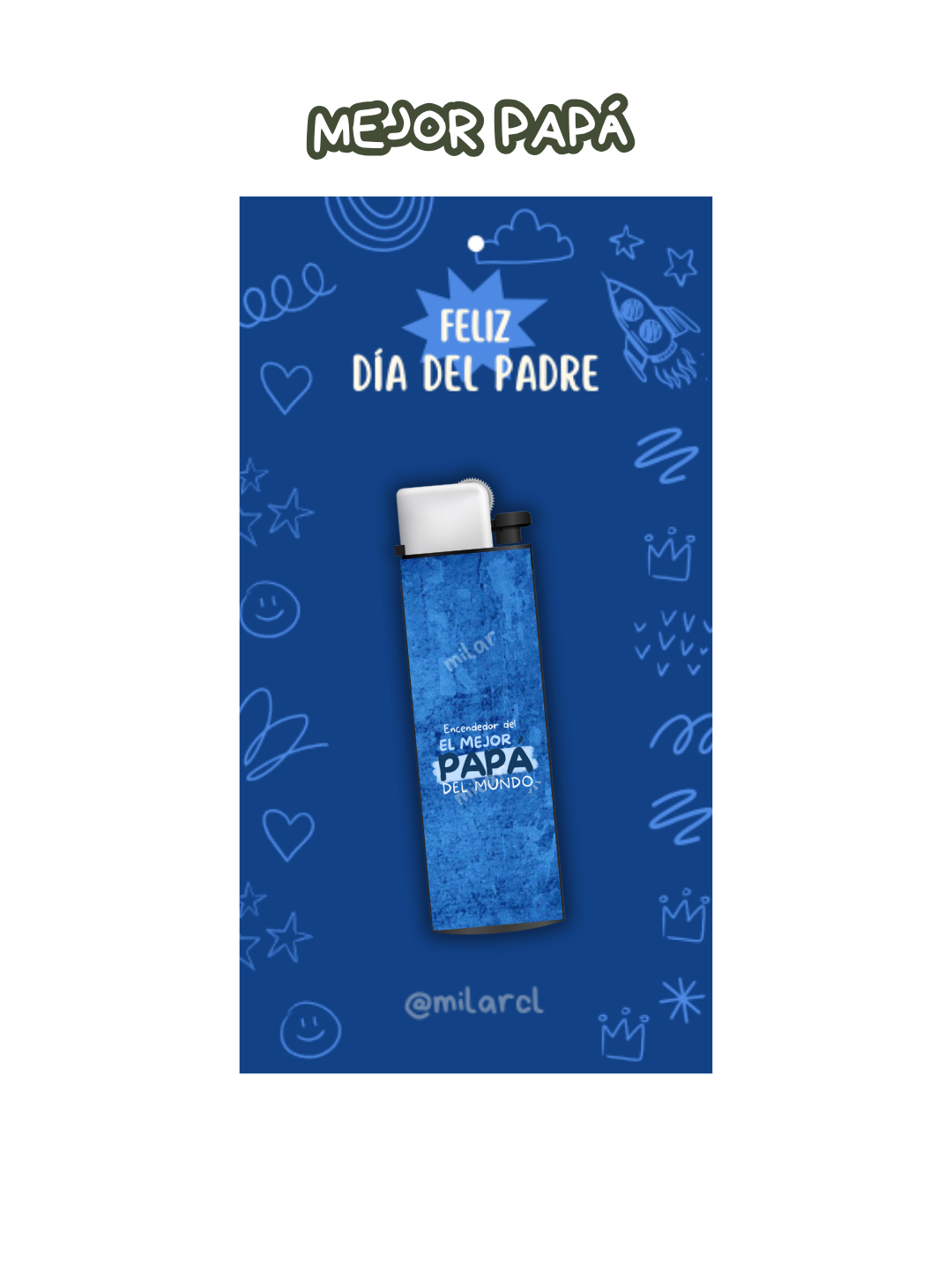 Día del padre Encendedor + tarjeta